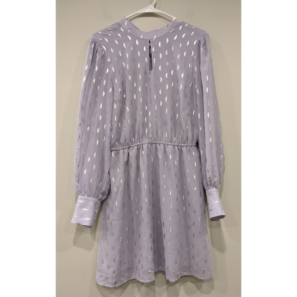 Modcloth Aplomb Dress in Lavender and Gold Metallic Detail